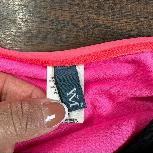 VM Pink Black String Bikini Bottoms - Picture 3 of 4